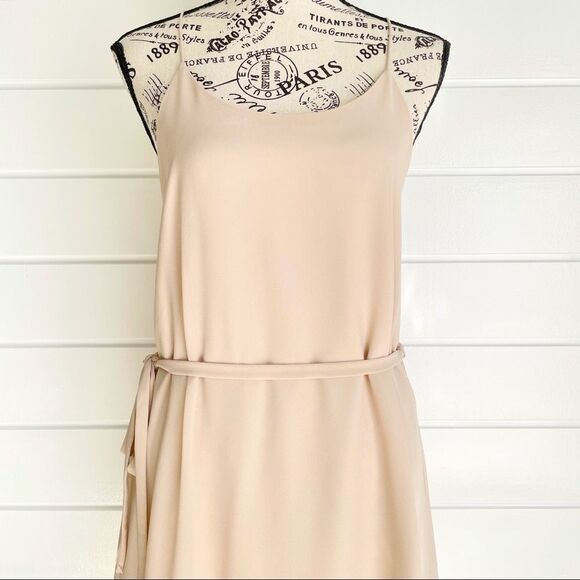 Norah Beige Spaghetti Strap Belted Dress Small - Picture 6 of 8